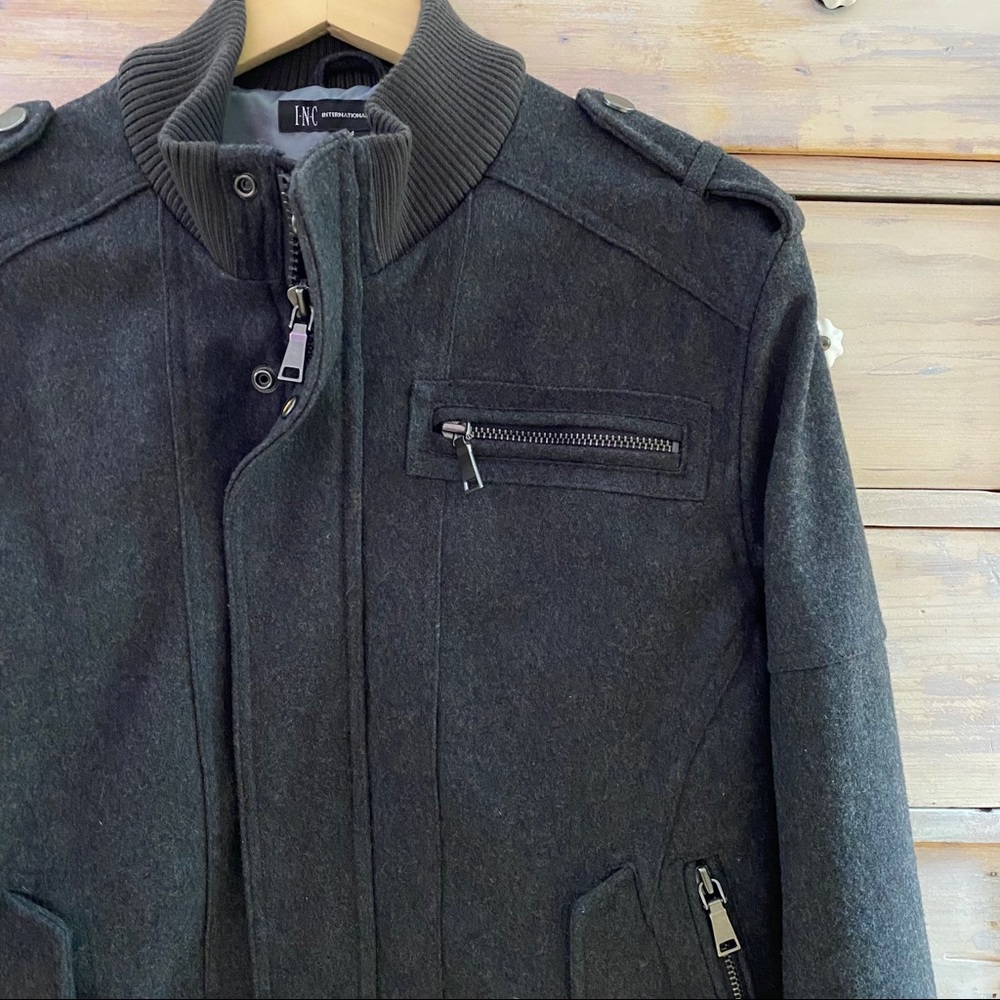 Men’s Wool Bomber Jacket Medium Like New Gray